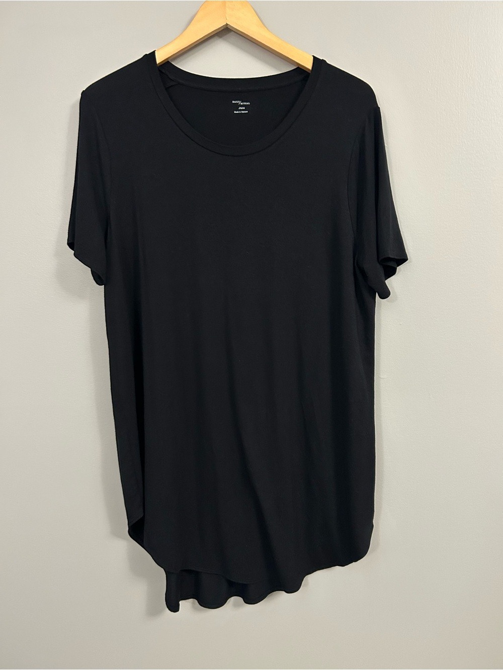 Daily Ritual Black Crew Neck T-Shirt Dress XL